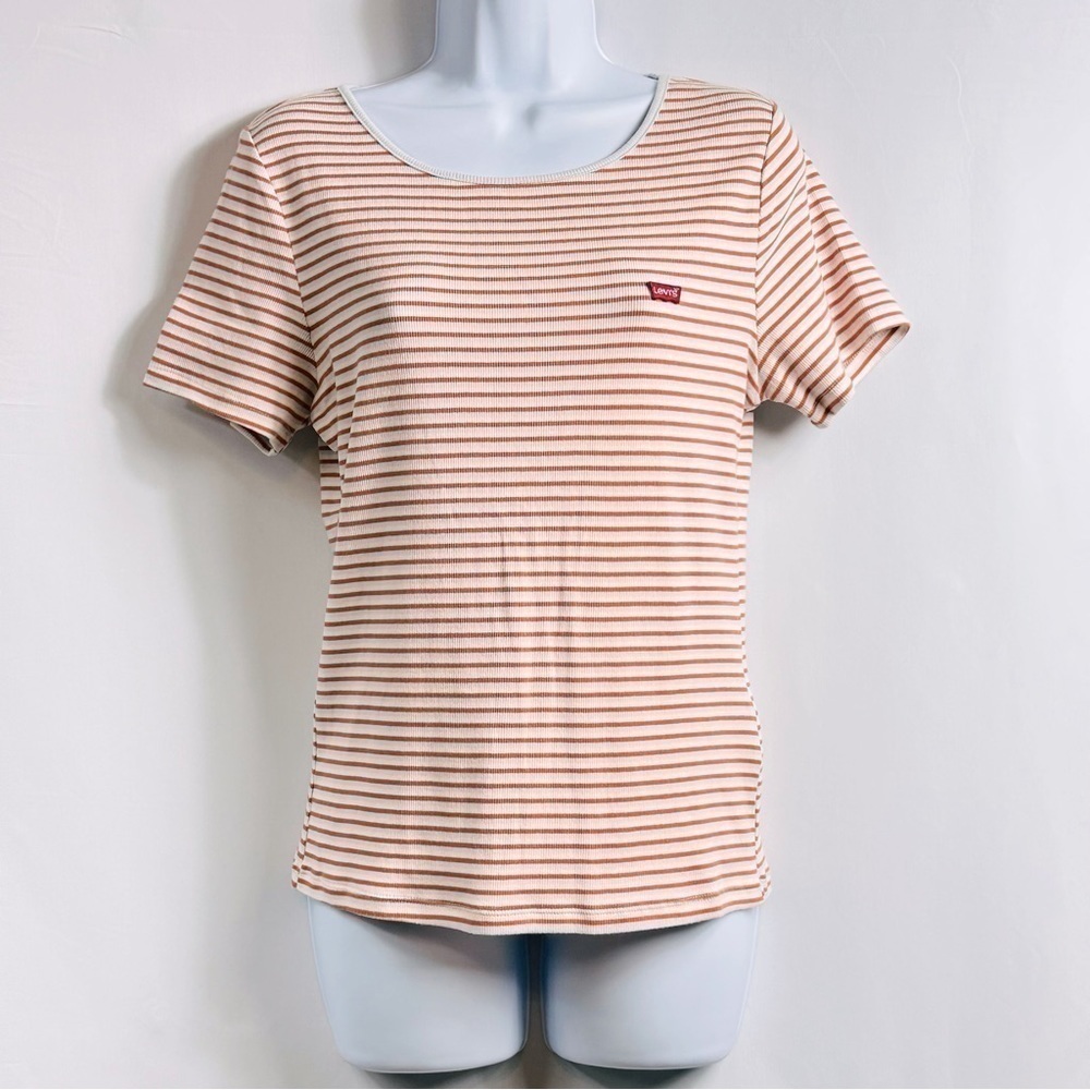 NWT Levi’s Women’s L Multicolor “The Perfect Tee” Ribbed Short Sleeve Crew Neck
